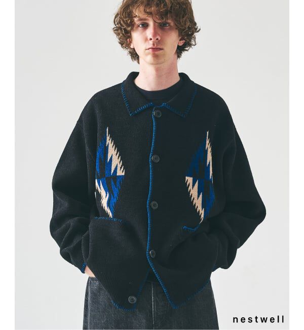417 EDIFICE「NESTWELL / ネストウェル 417別注 ブランケットカーディガン」|カーディガン|ブラック