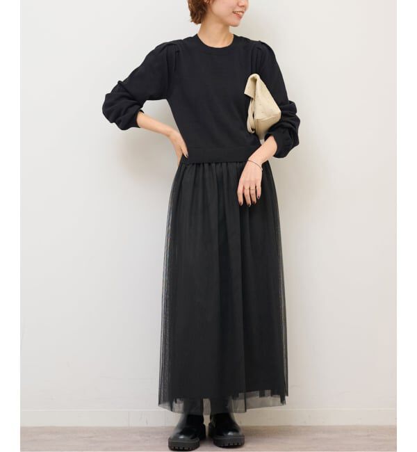 JOURNAL STANDARD relume「《WEB限定追加予約2》ウォッシャブルチュールドッキングロングスリーブ」|ワンピース|