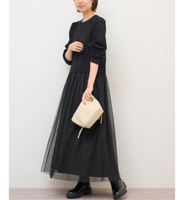 JOURNAL STANDARD relume「《WEB限定追加予約2》ウォッシャブルチュールドッキングロングスリーブ」|ワンピース|