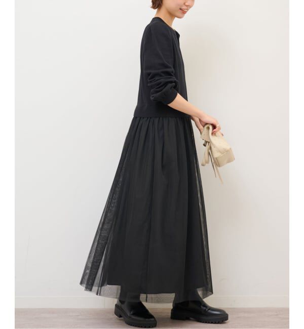 JOURNAL STANDARD relume「《WEB限定追加予約2》ウォッシャブルチュールドッキングロングスリーブ」|ワンピース|