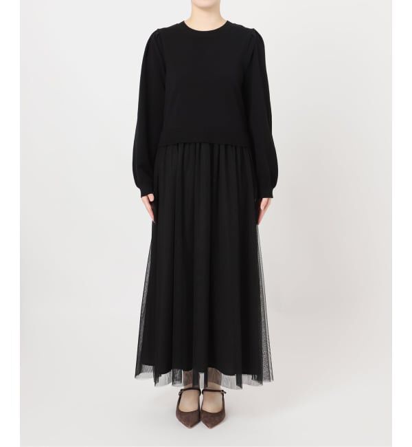 JOURNAL STANDARD relume「《WEB限定追加予約2》ウォッシャブルチュールドッキングロングスリーブ」|ワンピース|