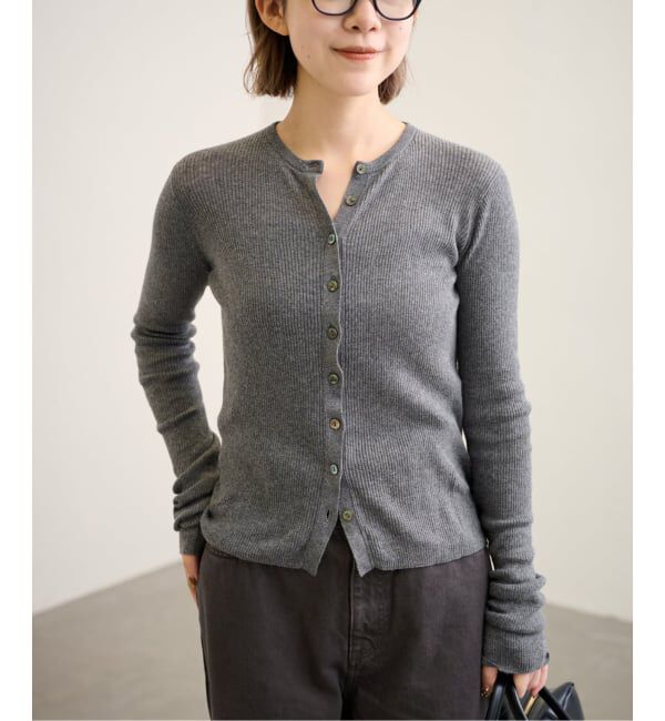 FRAMeWORK「≪追加≫スイビコットンリブカーディガン」|カーディガン|