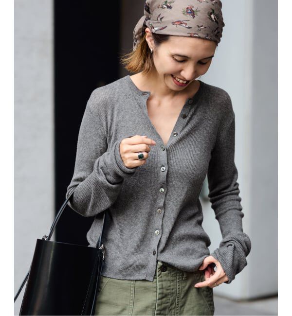 FRAMeWORK「≪追加≫スイビコットンリブカーディガン」|カーディガン|