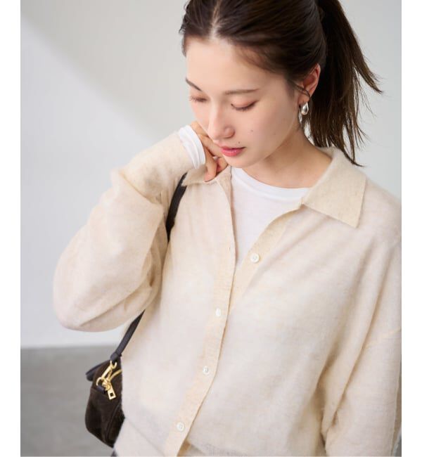 FRAMeWORK「シアーシャギー衿付きカーディガン」|カーディガン|