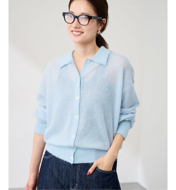 FRAMeWORK「シアーシャギー衿付きカーディガン」|カーディガン|