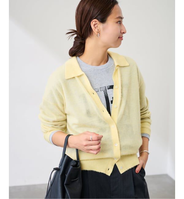 FRAMeWORK「シアーシャギー衿付きカーディガン」|カーディガン|