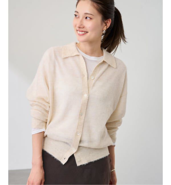 FRAMeWORK「シアーシャギー衿付きカーディガン」|カーディガン|