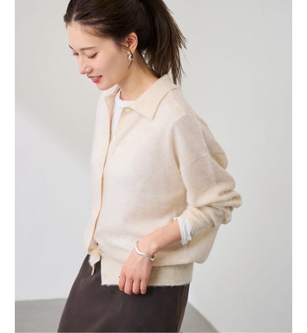 FRAMeWORK「シアーシャギー衿付きカーディガン」|カーディガン|