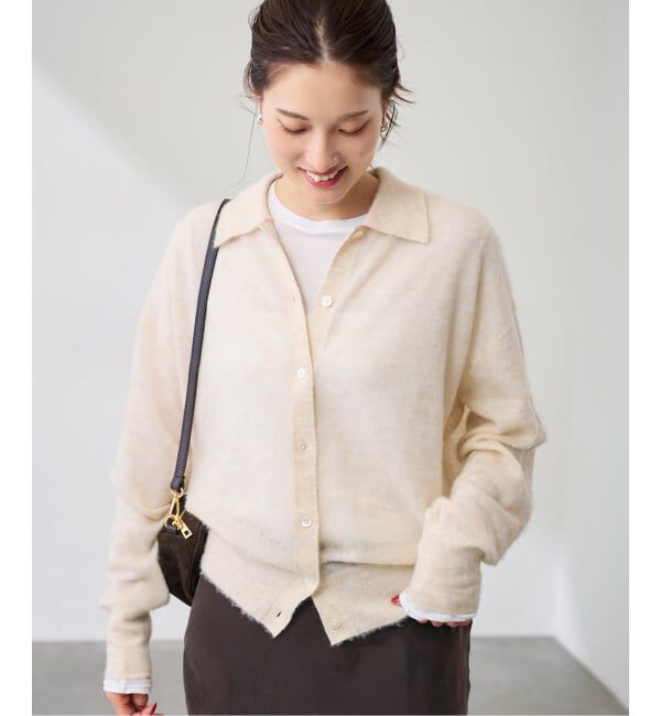 FRAMeWORK「シアーシャギー衿付きカーディガン」|カーディガン|