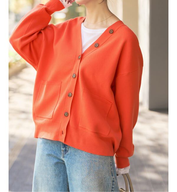 Spick and Span「ウォッシャブルコアスパンヤーンカーディガン」|カーディガン|レッド B