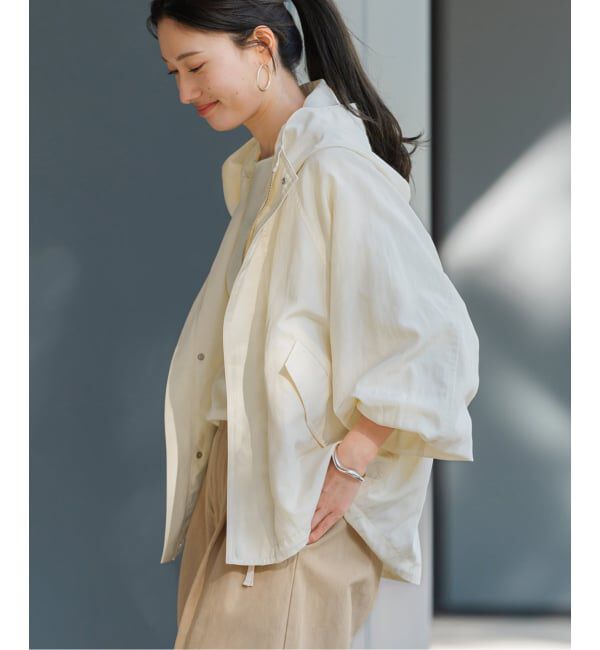 FRAMeWORK「≪追加≫リネンPLタッサーフードショートブルゾン 3」|ブルゾン・スタジャン|