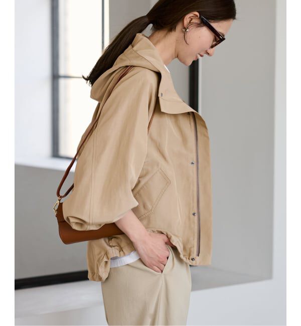 FRAMeWORK「≪追加≫リネンPLタッサーフードショートブルゾン 3」|ブルゾン・スタジャン|