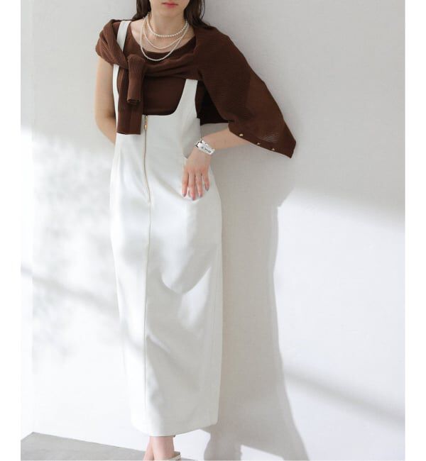  「《追加予約》【洗える】フロントジップジャンスカ」|スカート|ホワイト