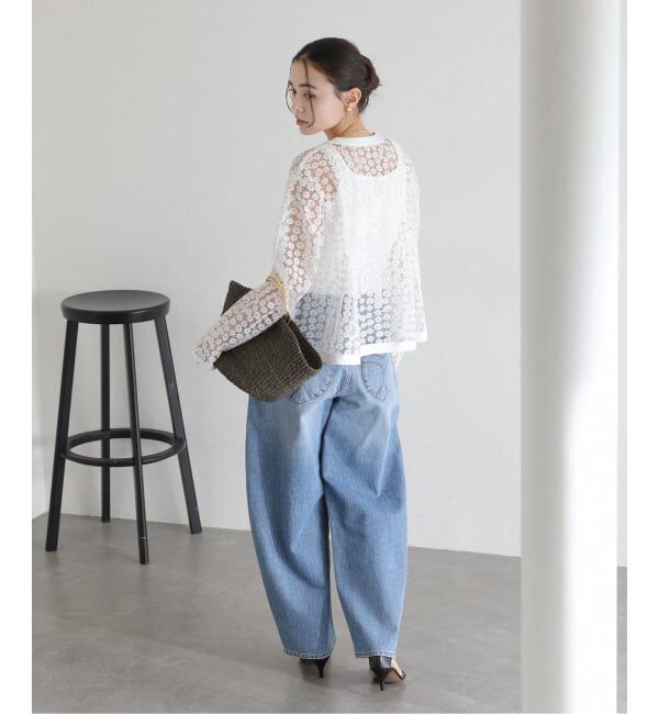  「《予約》【洗える】フラワーレースカーディガン」|カーディガン|
