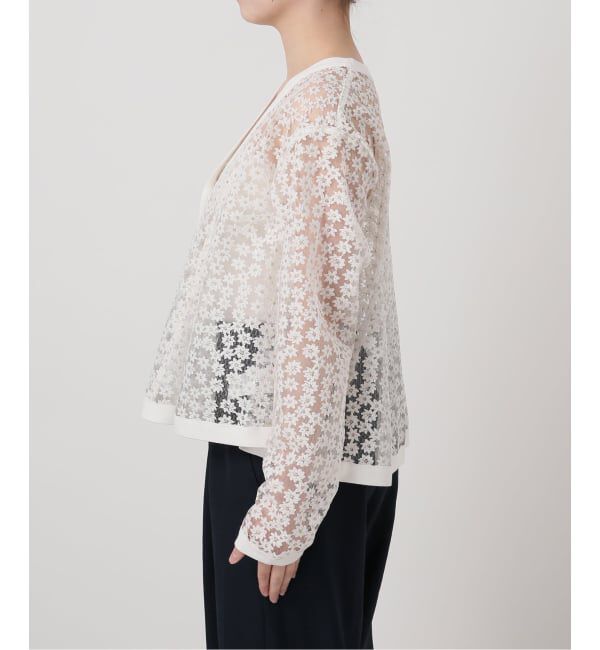  「《予約》【洗える】フラワーレースカーディガン」|カーディガン|