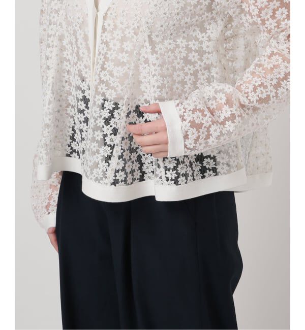  「《予約》【洗える】フラワーレースカーディガン」|カーディガン|