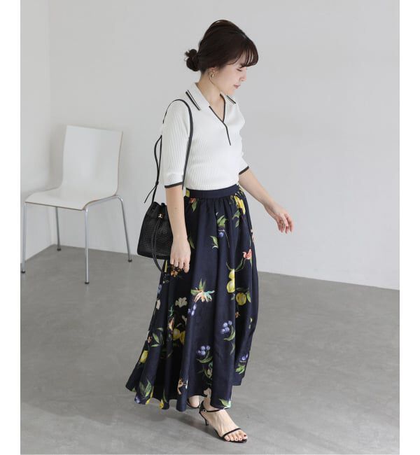  「《予約》【洗える】バイカラーポロ襟ニット」|ニット・セーター|