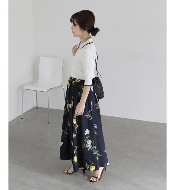  「《予約》【洗える】バイカラーポロ襟ニット」|ニット・セーター|