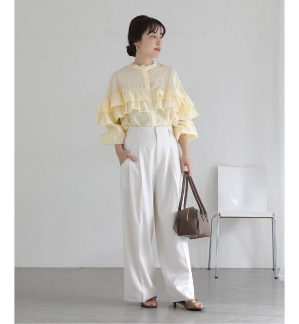  「《予約》【洗える】ダブルフリルシャツ」|シャツ・ブラウス|