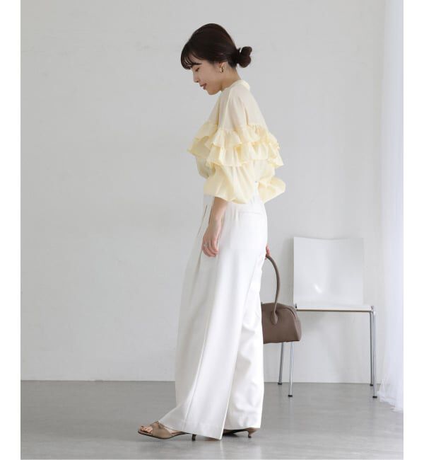  「《予約》【洗える】ダブルフリルシャツ」|シャツ・ブラウス|