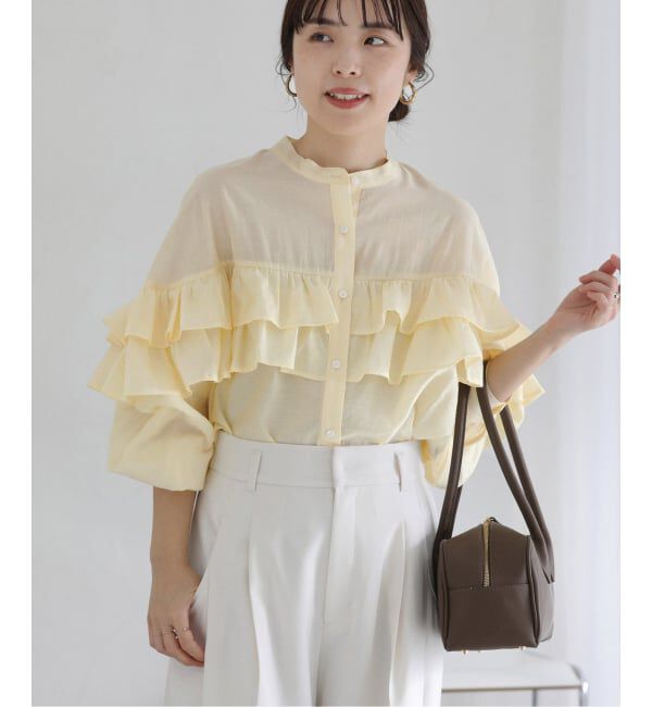  「《予約》【洗える】ダブルフリルシャツ」|シャツ・ブラウス|