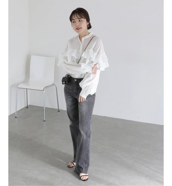  「《予約》【洗える】ダブルフリルシャツ」|シャツ・ブラウス|