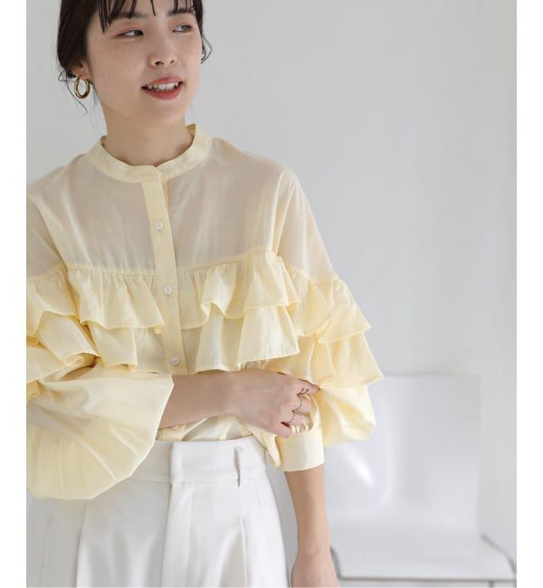  「《予約》【洗える】ダブルフリルシャツ」|シャツ・ブラウス|