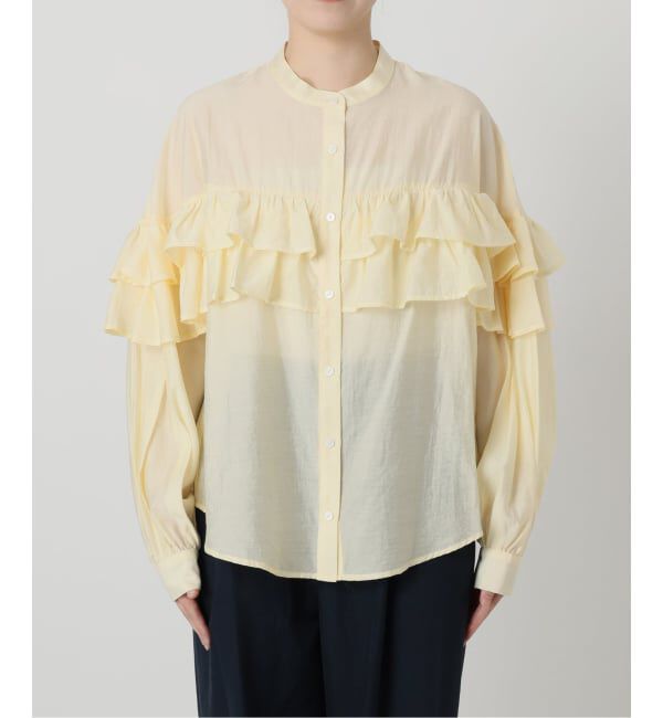  「《予約》【洗える】ダブルフリルシャツ」|シャツ・ブラウス|