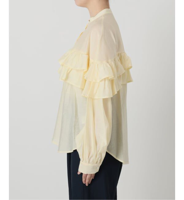  「《予約》【洗える】ダブルフリルシャツ」|シャツ・ブラウス|