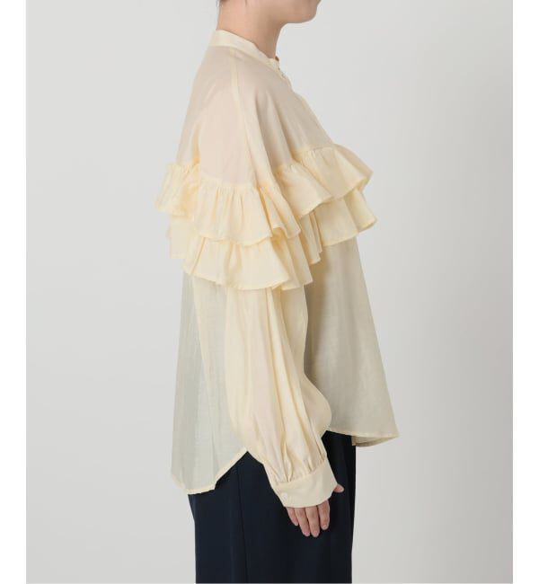  「《予約》【洗える】ダブルフリルシャツ」|シャツ・ブラウス|