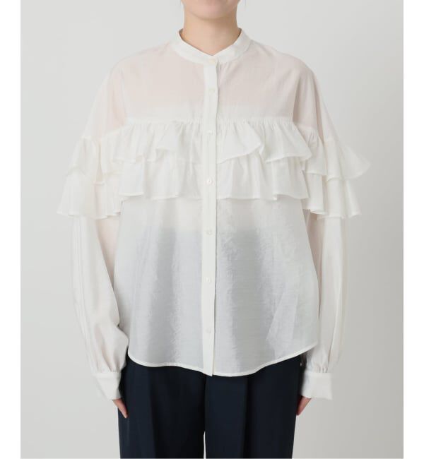  「《予約》【洗える】ダブルフリルシャツ」|シャツ・ブラウス|