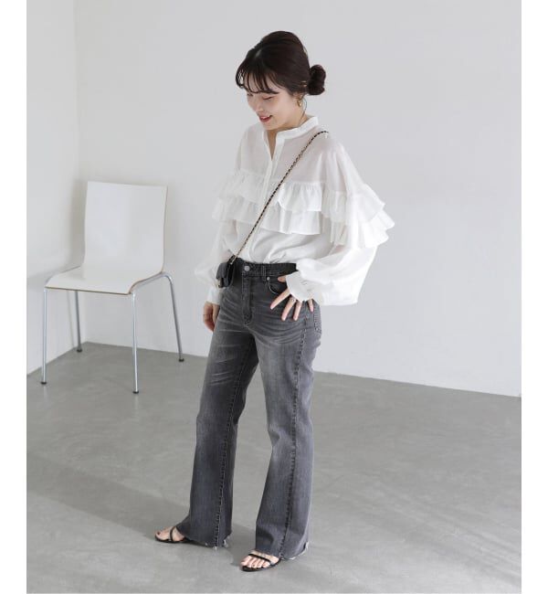  「《予約》【洗える】ダブルフリルシャツ」|シャツ・ブラウス|