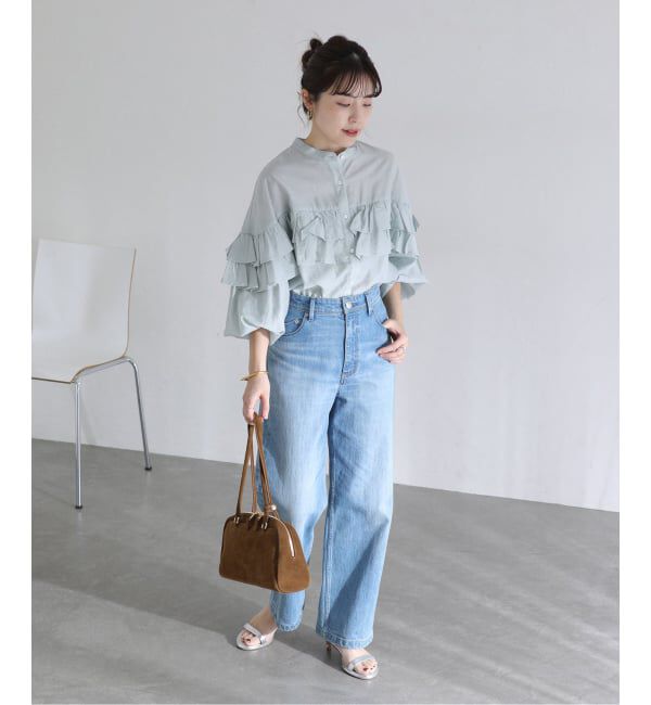  「《予約》【洗える】ダブルフリルシャツ」|シャツ・ブラウス|