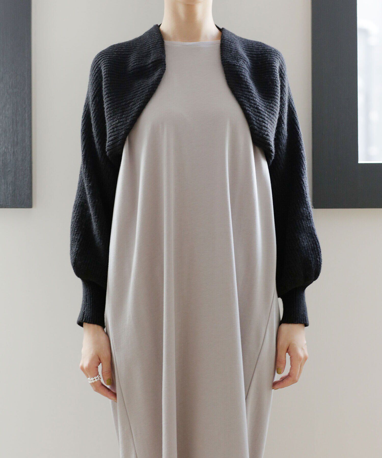 nano･universe「レースアップボレロ 長袖」|カーディガン|