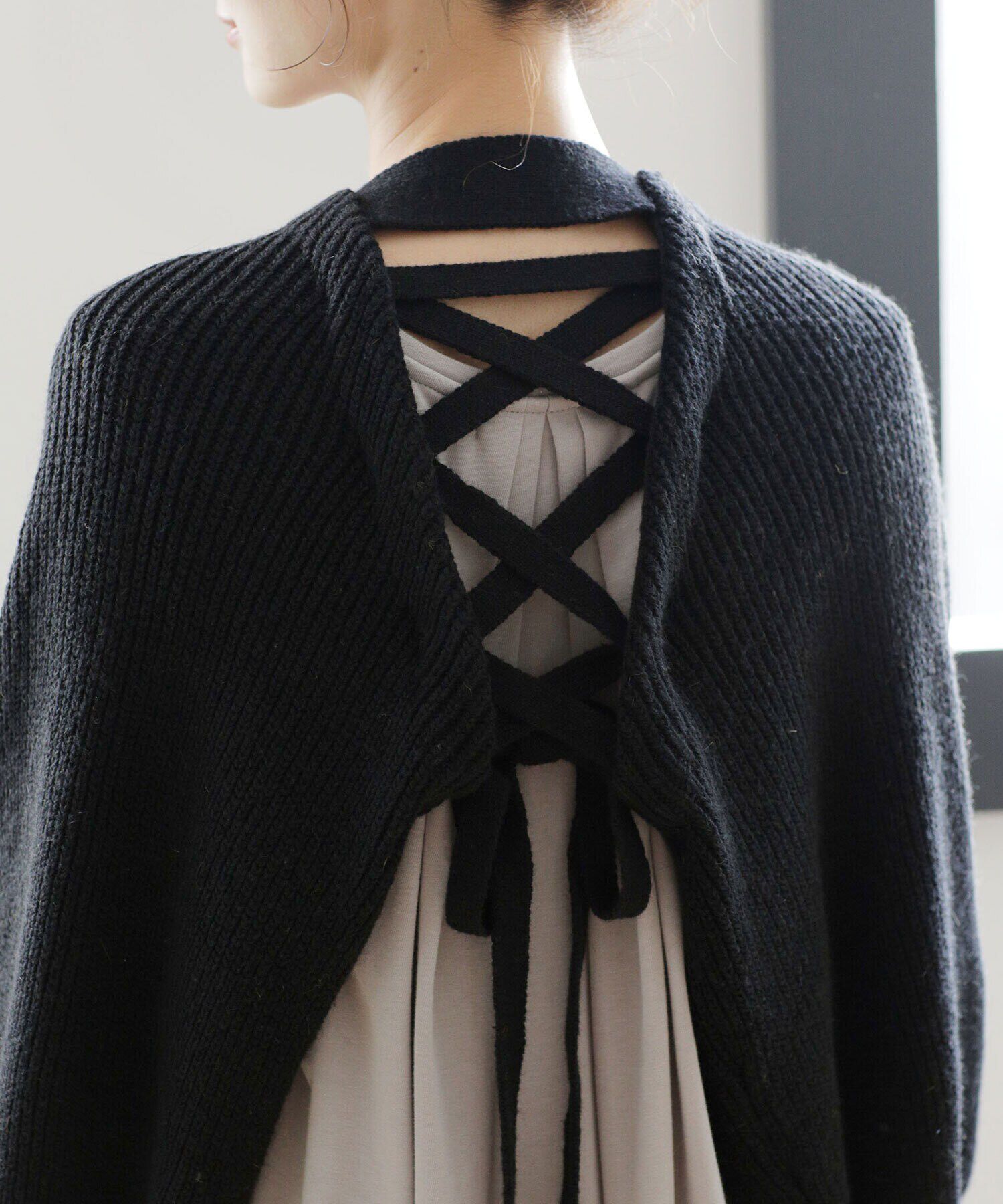 nano･universe「レースアップボレロ 長袖」|カーディガン|