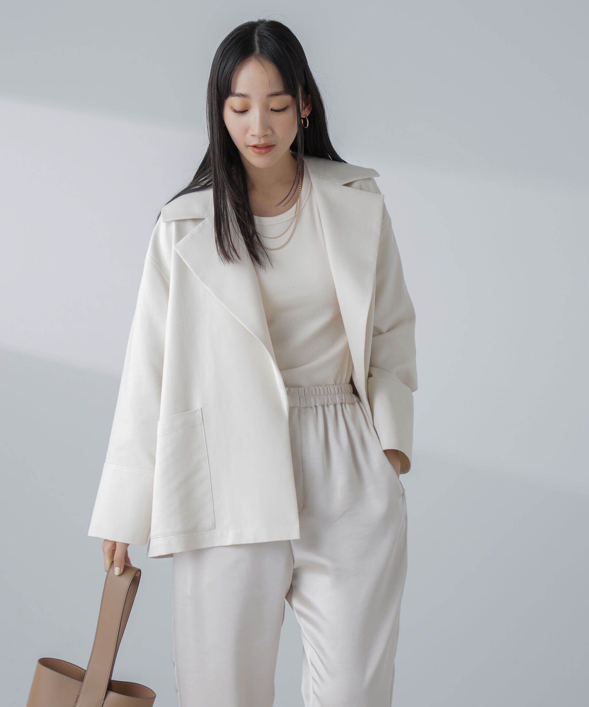 nano･universe「ミドル丈ビッグラペルコート」|トレンチコート|