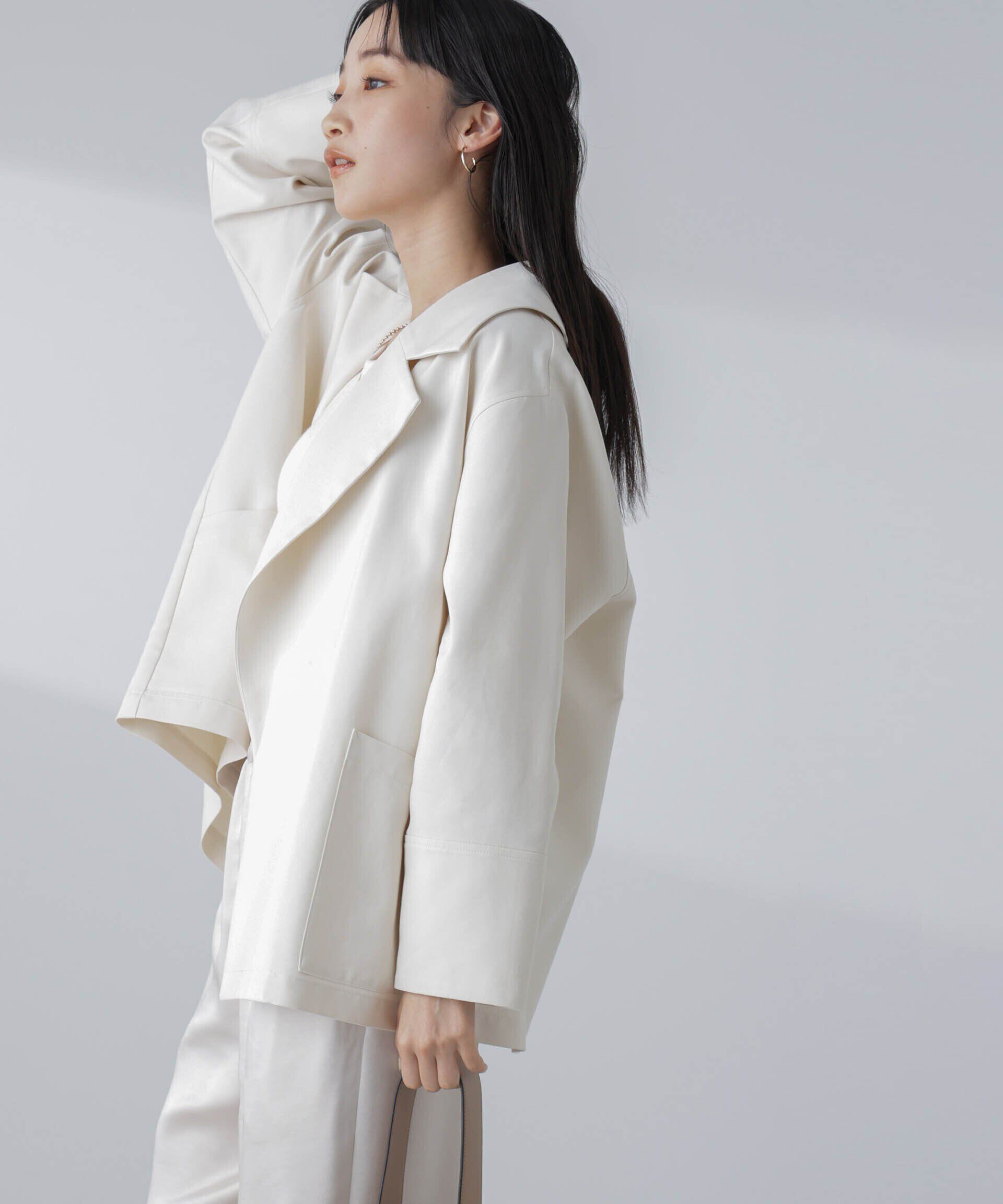 nano･universe「ミドル丈ビッグラペルコート」|トレンチコート|