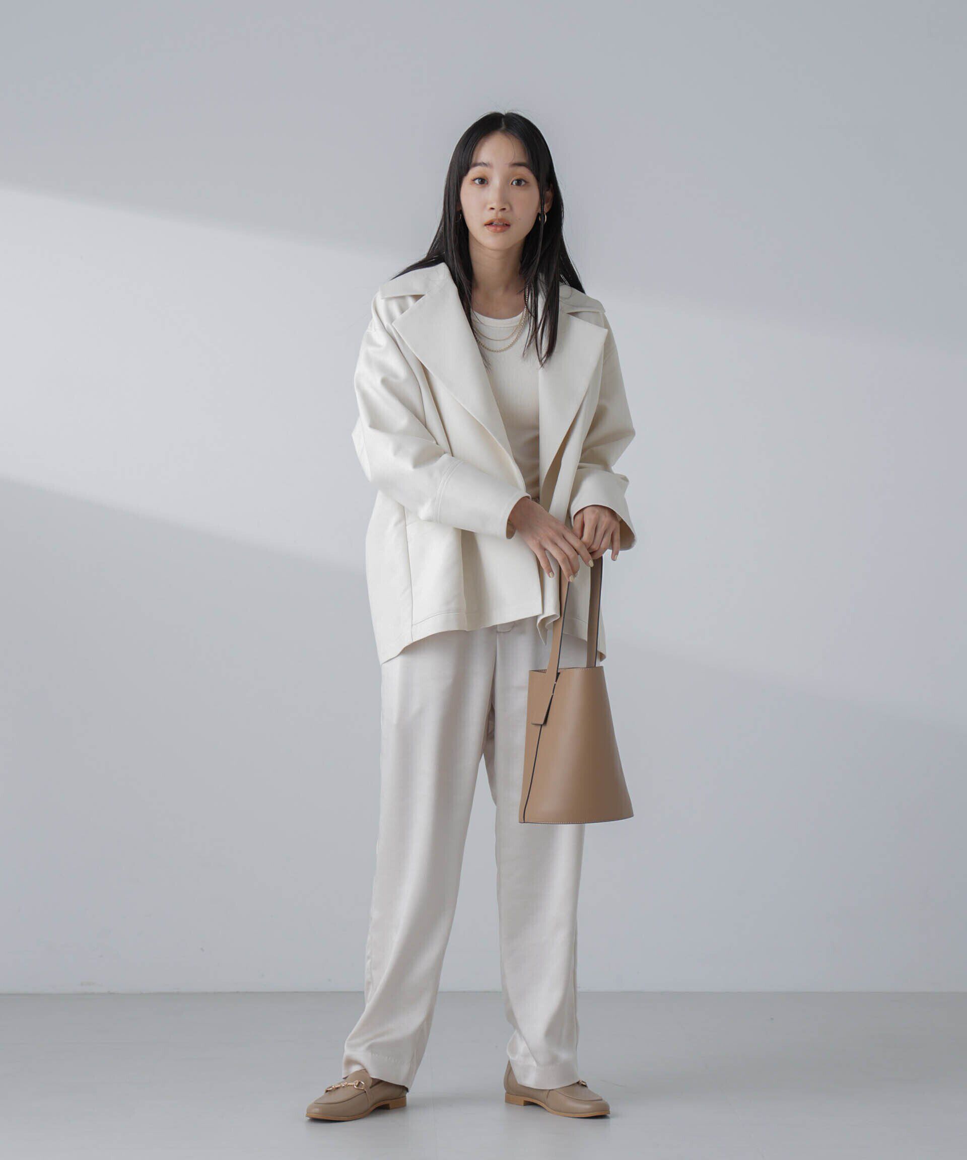 nano･universe「ミドル丈ビッグラペルコート」|トレンチコート|