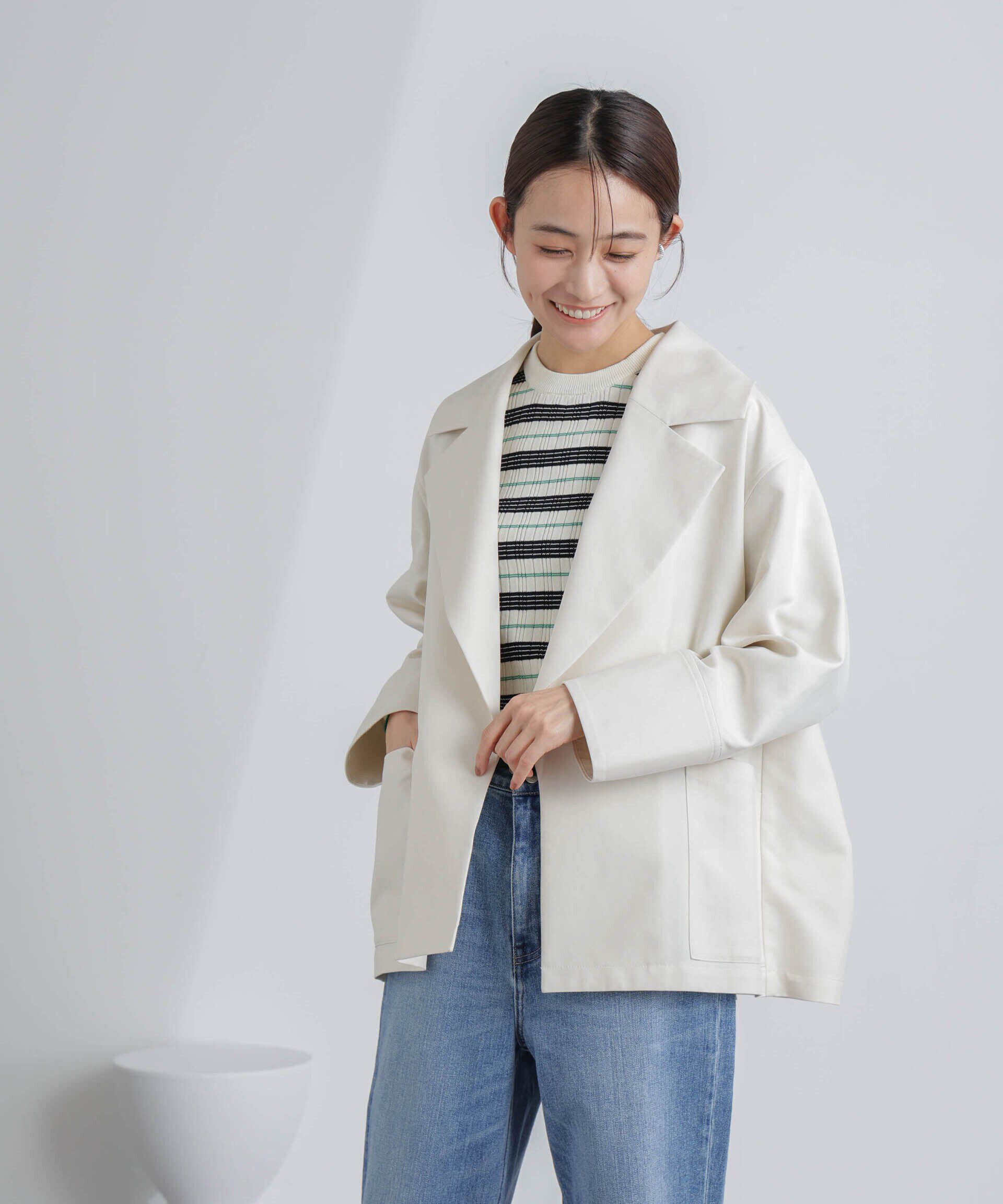 nano･universe「ミドル丈ビッグラペルコート」|トレンチコート|