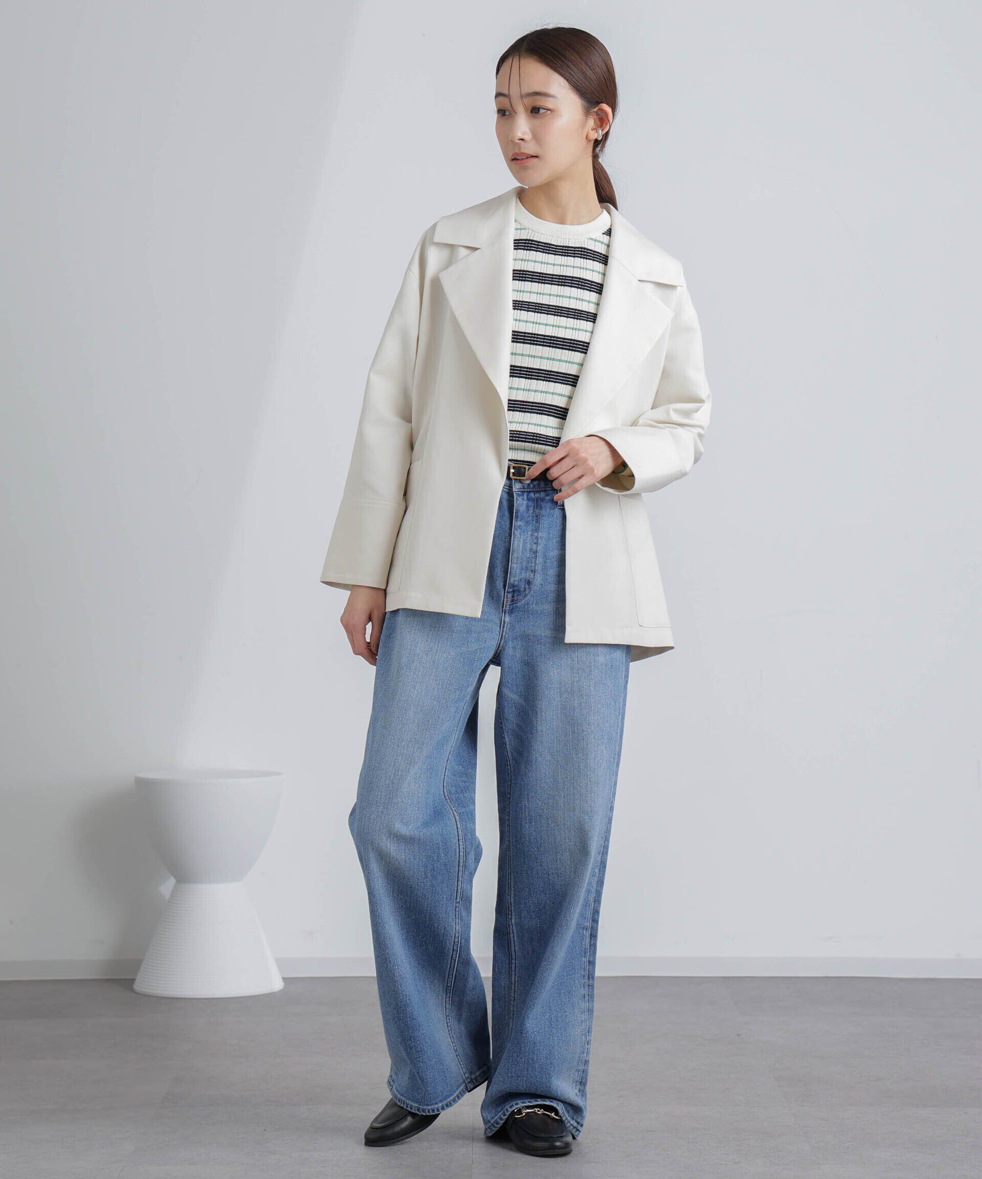 nano･universe「ミドル丈ビッグラペルコート」|トレンチコート|