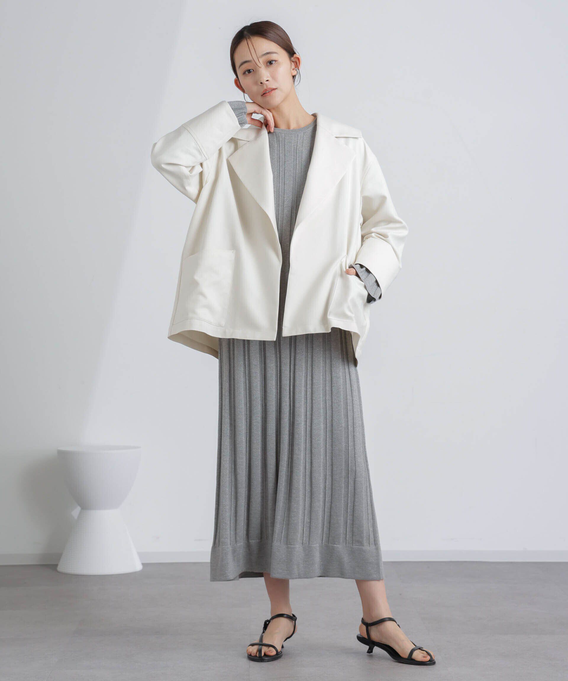 nano･universe「ミドル丈ビッグラペルコート」|トレンチコート|