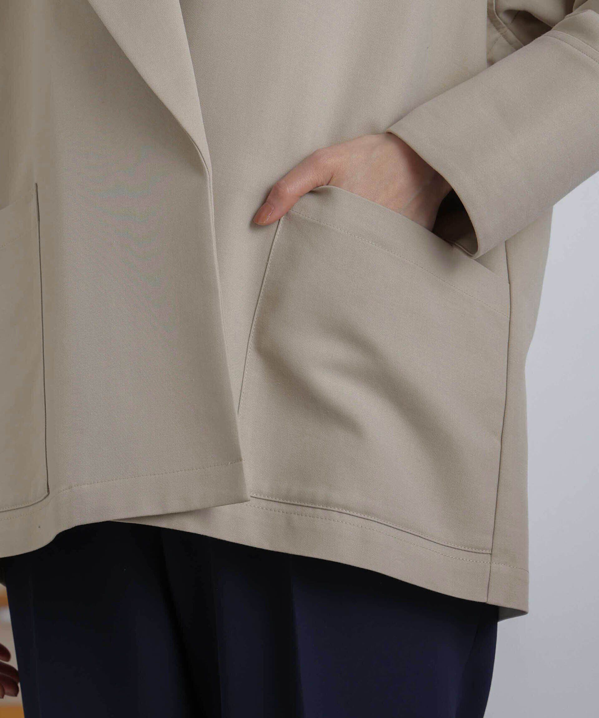 nano･universe「ミドル丈ビッグラペルコート」|トレンチコート|