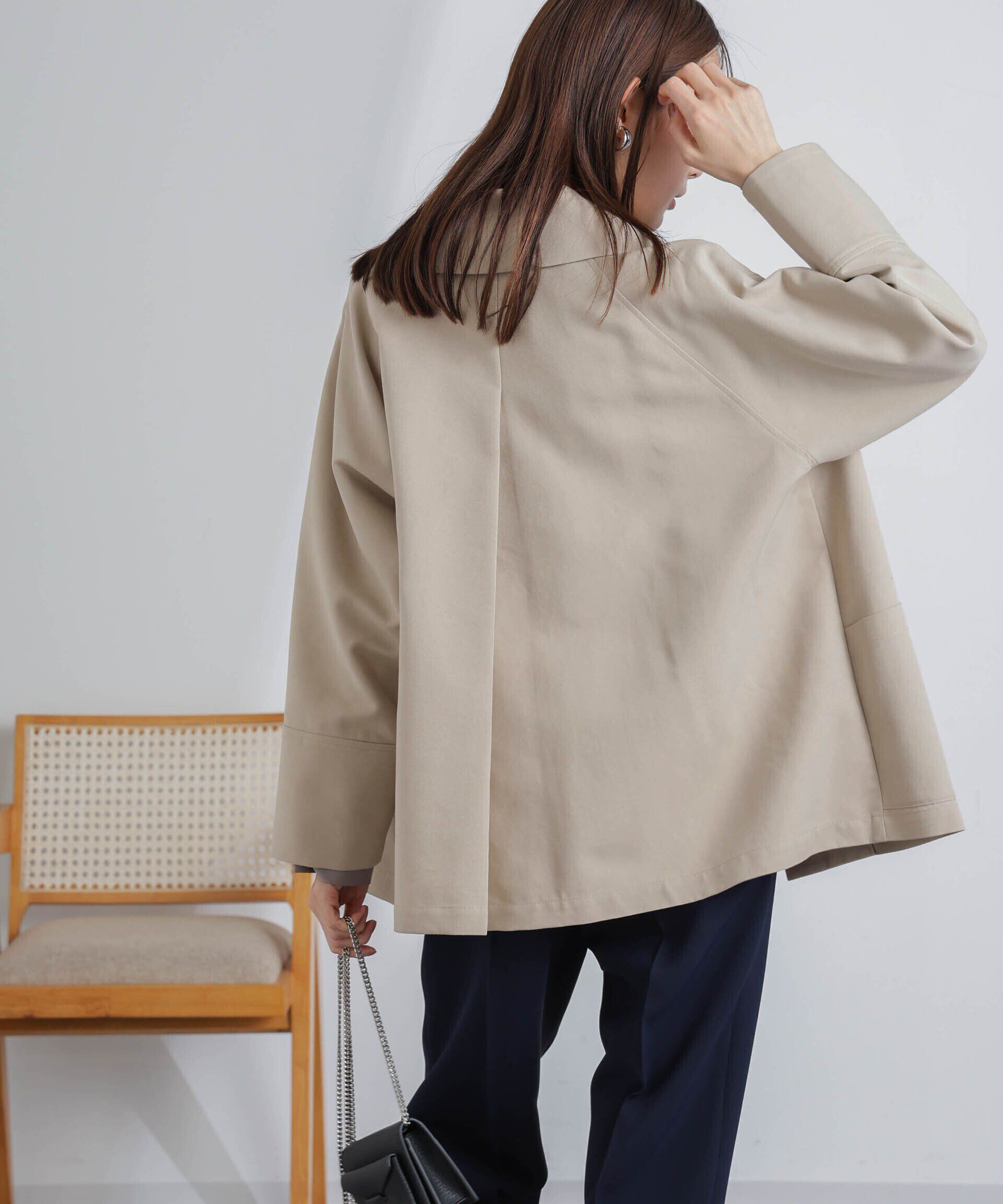 nano･universe「ミドル丈ビッグラペルコート」|トレンチコート|