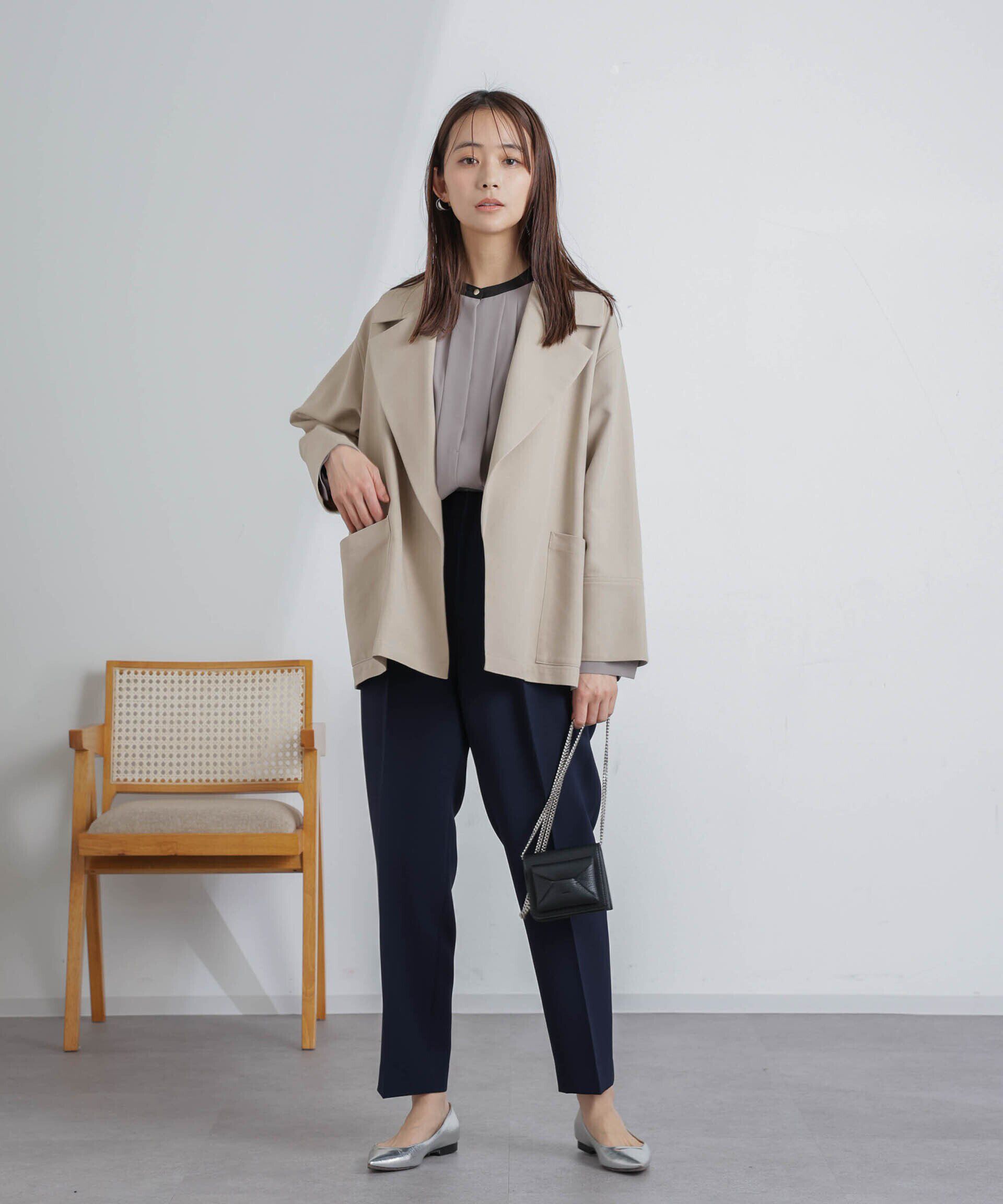 nano･universe「ミドル丈ビッグラペルコート」|トレンチコート|