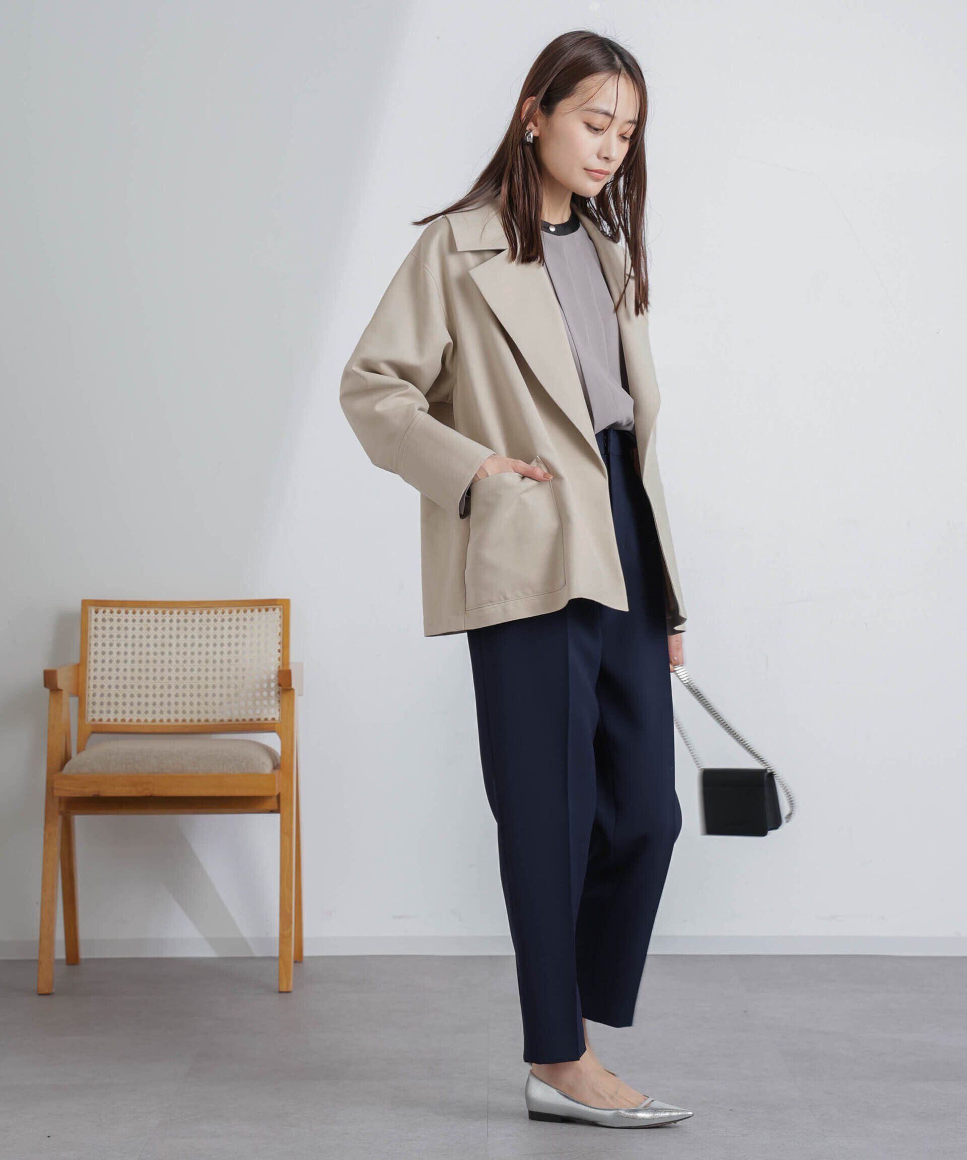 nano･universe「ミドル丈ビッグラペルコート」|トレンチコート|