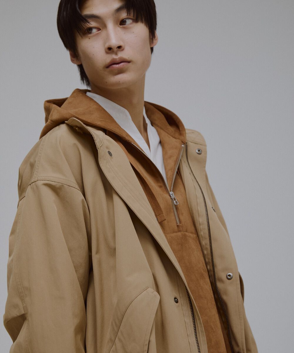 nano･universe「フェイクスエードハーフジップパーカーブルゾン」|ブルゾン・スタジャン|