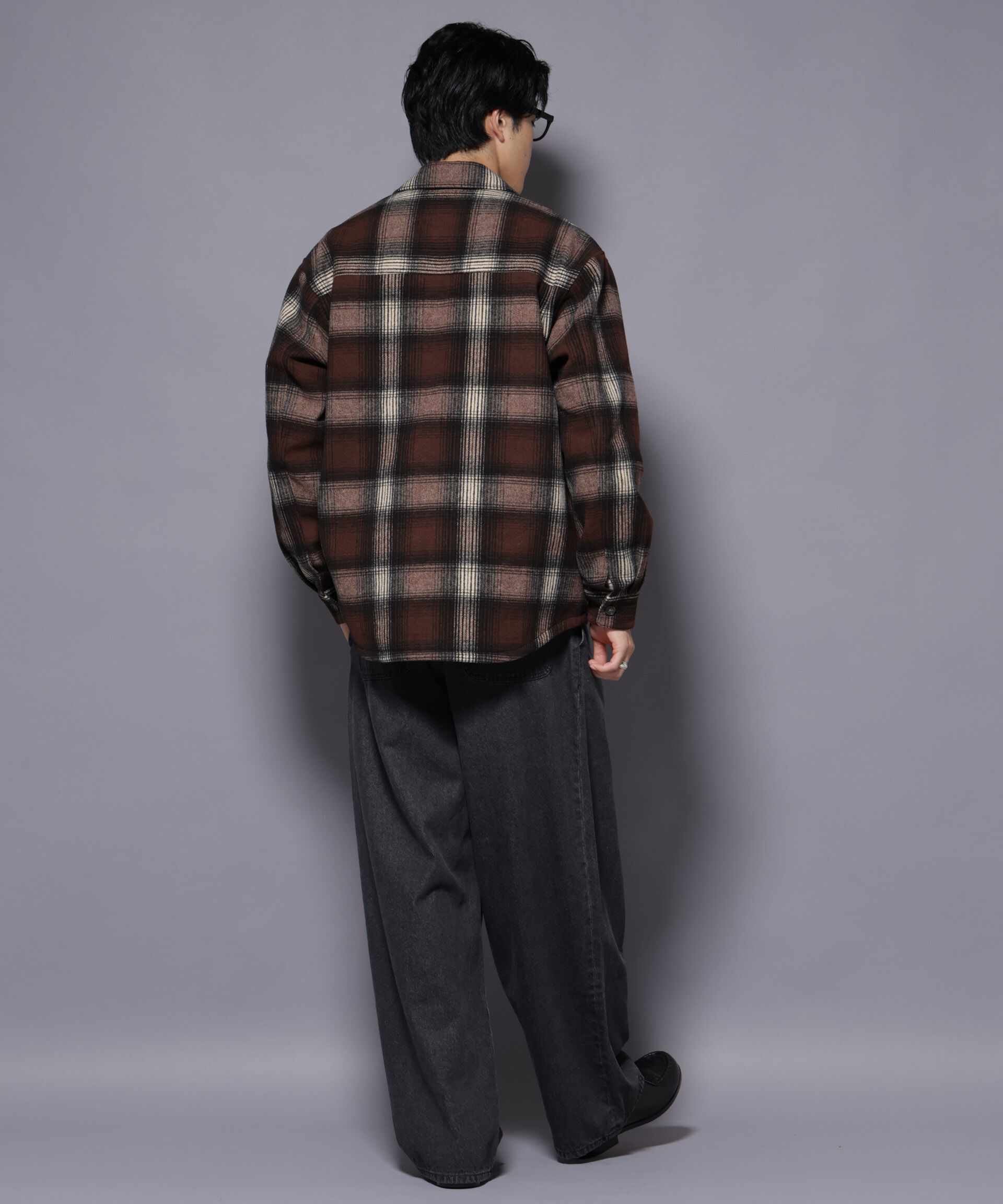 nano･universe「テックメルトンチェックシャツブルゾン」|ブルゾン・スタジャン|