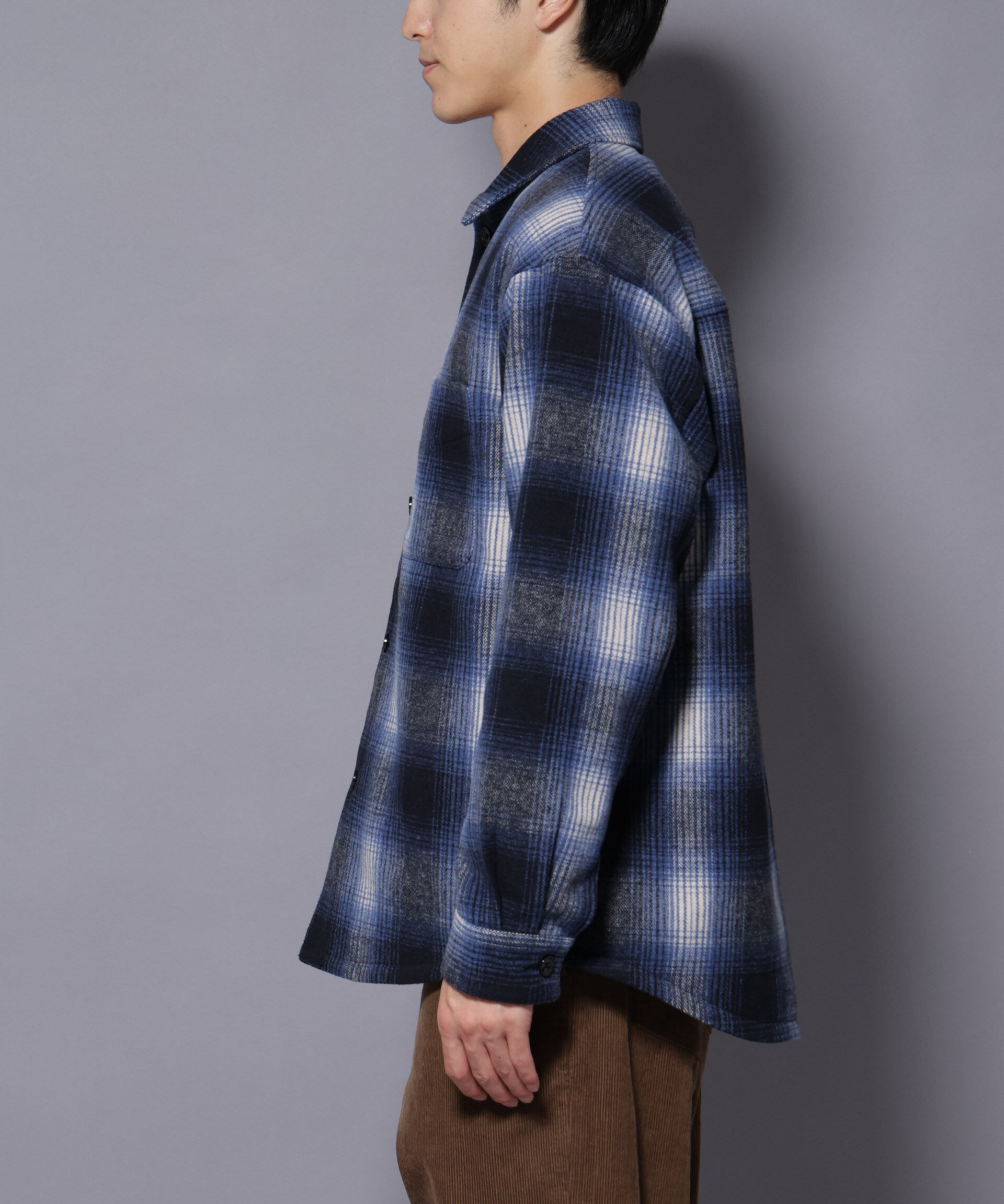 nano･universe「テックメルトンチェックシャツブルゾン」|ブルゾン・スタジャン|