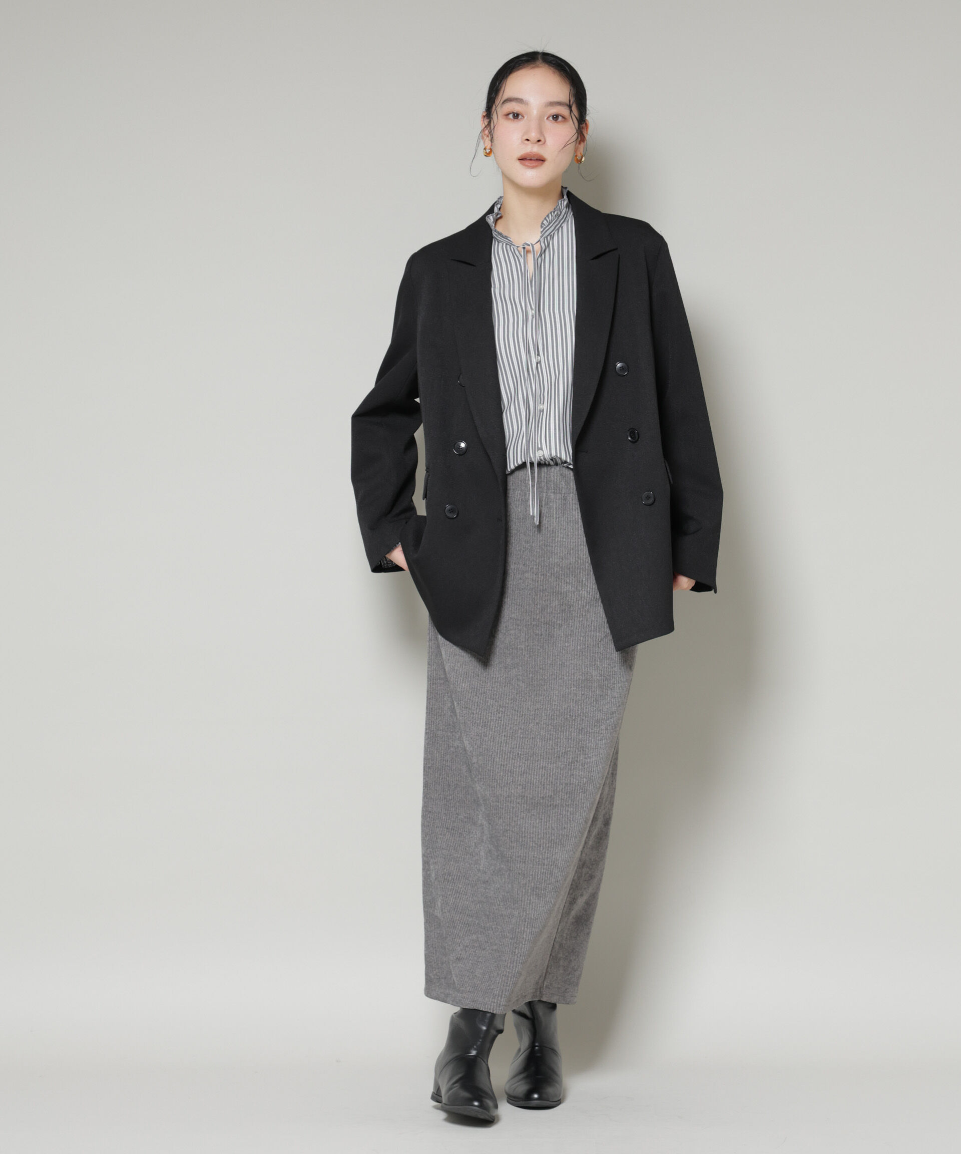 nano･universe「ストライプフリルシャツ」|シャツ・ブラウス|