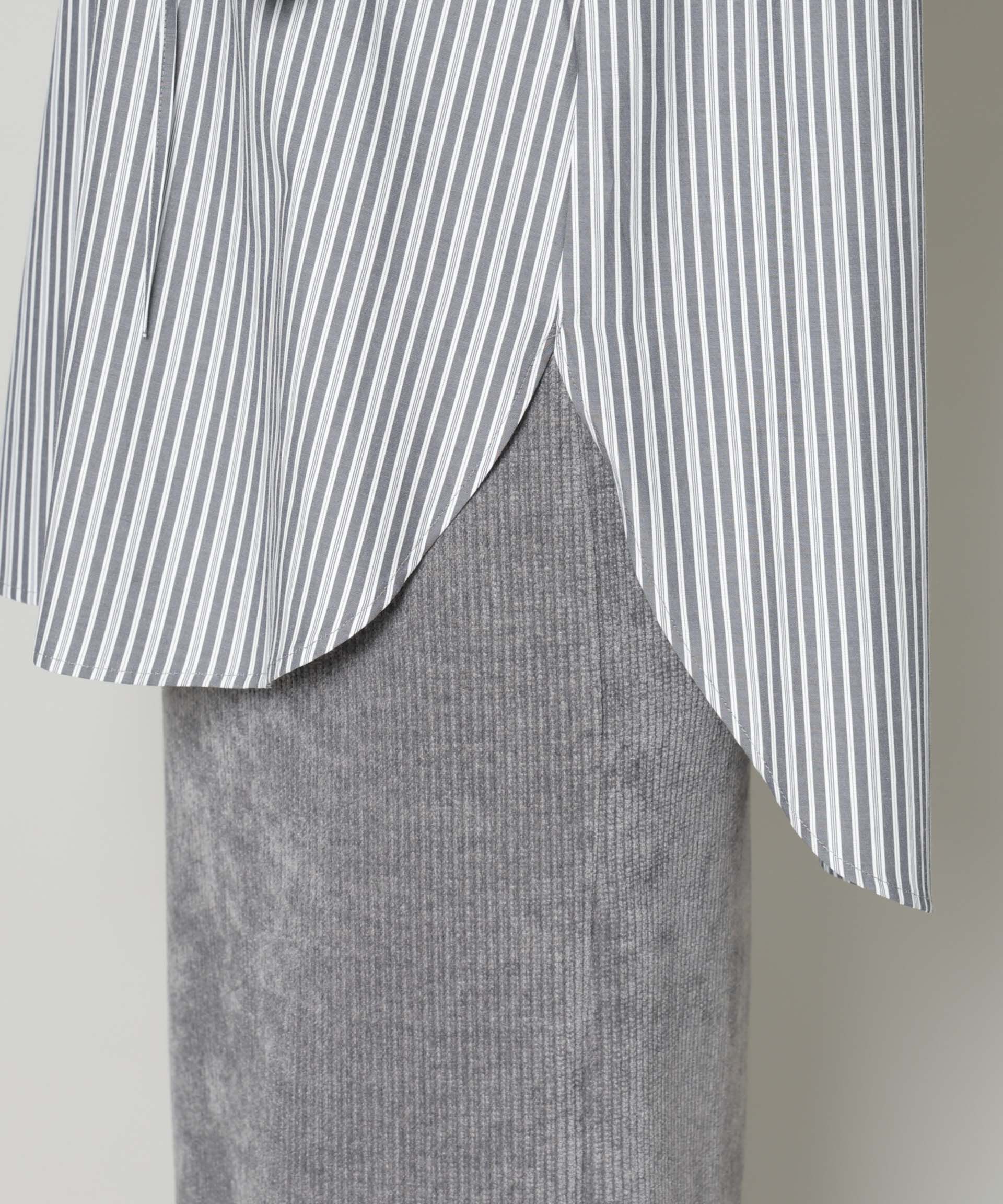 nano･universe「ストライプフリルシャツ」|シャツ・ブラウス|